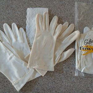 3 Pairs of Vintage Gloves and a Handkerchief